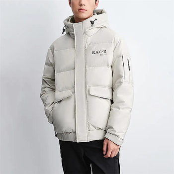 Brand Cut Label Men's New Winter Solid Color Hooded Letter Print Thickened Warm Casual down Jacket Y4Y062