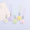 Colorful Cherry Blossom Keychain Lobster Clasp Lanyard DIY Jewelry Accessories Keychain Bag Phone Chain Pendant