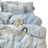 Fresh and Simple Winter Milk Velvet Four-Piece Set, Thickened and Warm Coral Fleece Bed Sheet, Duvet Cover, Fitted Sheet, Student Three-Piece Set