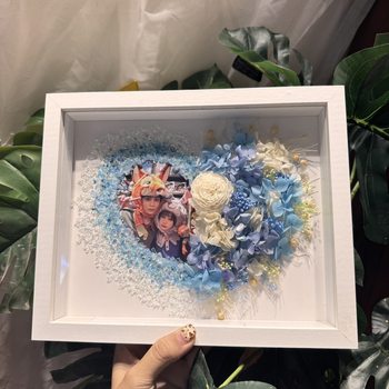 Purple Butterfly Dried Flower Crystal Stone Material Package Hollow Stereo Photo Frame Hollow Butterfly DIY Valentine's Day Gift