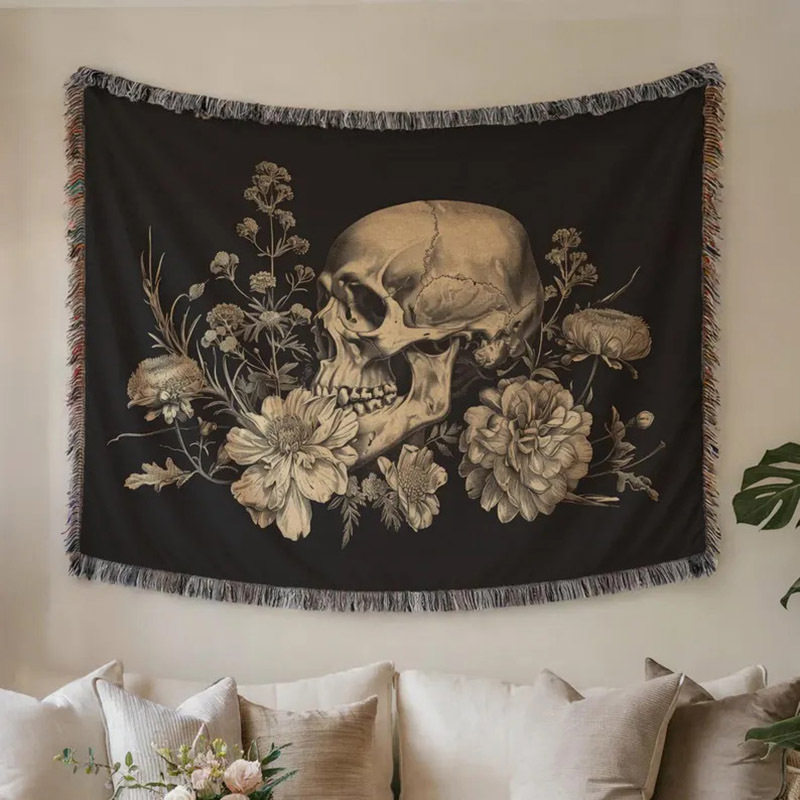 Cross-Border Independent Station High-Density Soft Jacquard Cotton Blanket Home Living Room Tapestry Sofa Cover Blanket Factory Customization