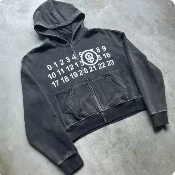Cross-Border 2025 Zipper Sweatshirt Handsome Internet Celebrity Hooded Cardigan Small Bell Letter New Printed Jacket Top Y2K