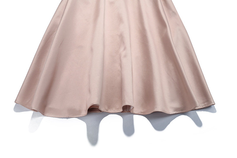 Đầm maxi nữ thắt eo cổ chữ V tay ngắn họa tiết satin — Satin (màu họa tiết) chi tiết 12