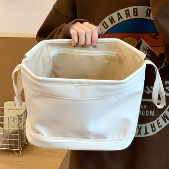 2025 New Cloud Double-Layer Cosmetic Bag Large Capacity Convenient Travel Toiletry Organizer Travel Case Makeup Brush Holder