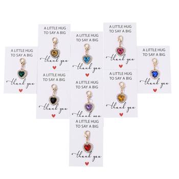 Cross-Border DIY Jewelry Accessories Alloy Diamond Colorfuled Heart-Shaped Pendant Peach Heart Heart Lobster Clasp Small Pendant