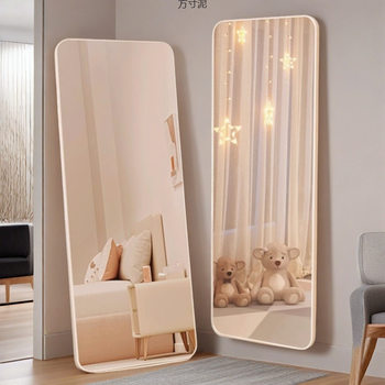 Floor-Standing Mirror Internet Celebrity Simple Girl's Rounded Corner Home Fitting Mirror Horizontal Dressing Student Dormitory Clothing Store Factory