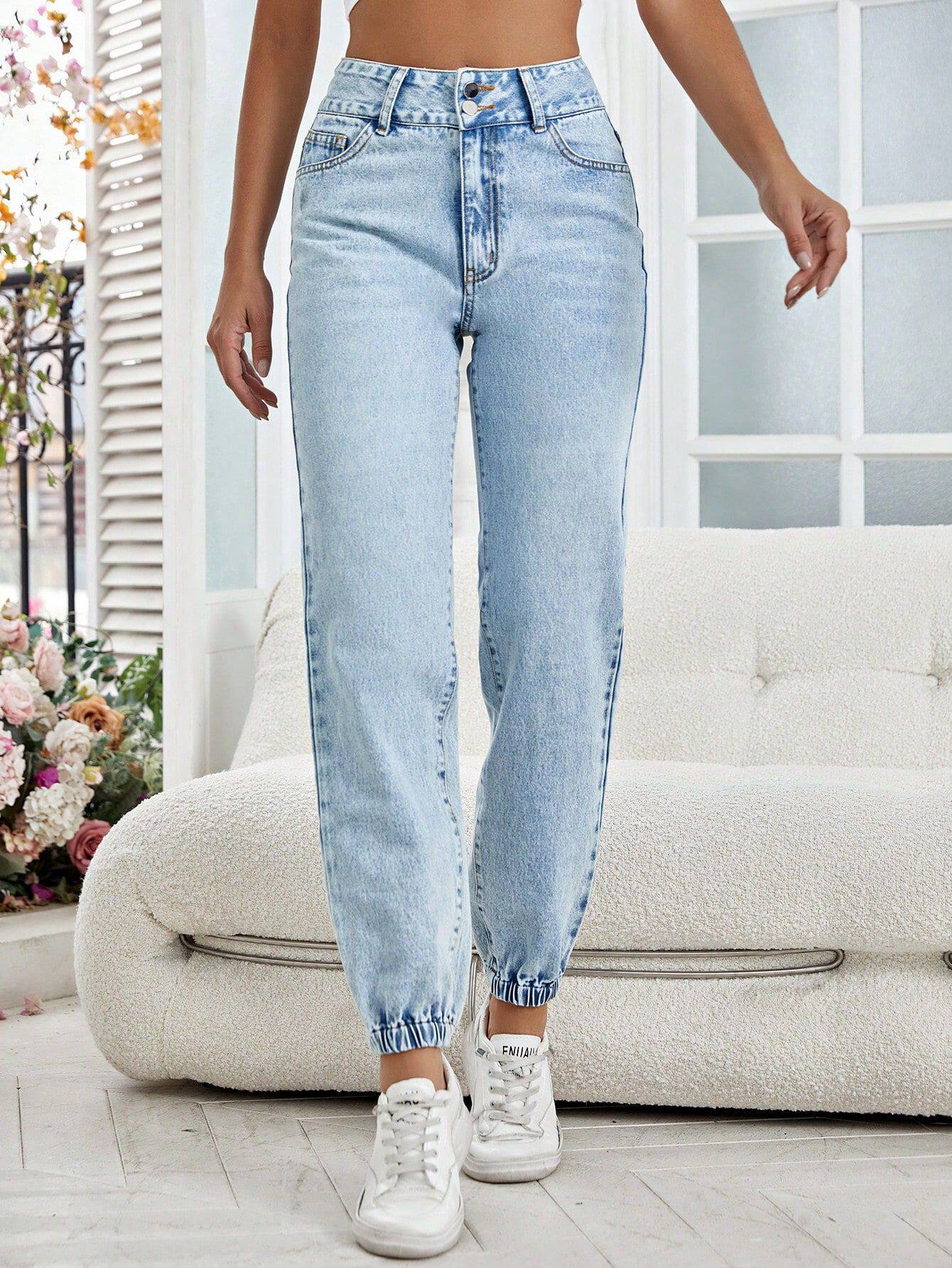 Womens Loose Fit Denim Pencil Pants Slimming Design Versatile Style Comfortable Fabric Casual Wear Ready to Ship