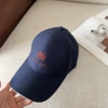 Navy blue and red letters