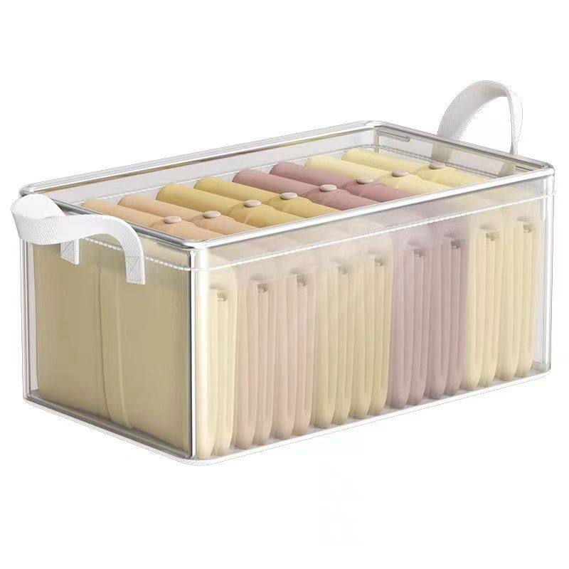 See-through clothes and pants steel frame folding storage box compartment wardrobe drawer storage box dormitory storage box artifact
