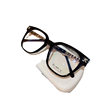 Flat Glasses 0748 Gray Large Frame Eyeglasses for Women Ins Internet Celebrity Style Square Frame with Letter Temples