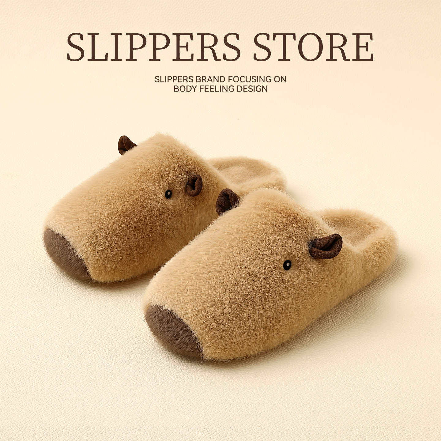 Kapibala Plush Cotton Slippers for Women Autumn and Winter 2025 New Indoor Warm Home Plush Cotton Slippers for Men