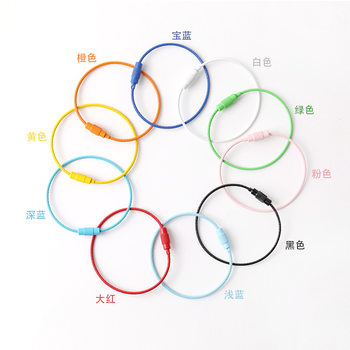 In-Stock Colorful Metal Wire Rope Pendant Wire Ring Open Ring Accessories DIY Keychain Keychain Lanyard
