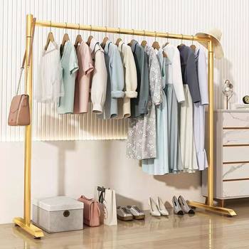 Household Balcony Clothes Hanger Indoor Clothes Drying Rack Dormitory Simple Single Pole Clothes Drying Rod Floor-Standing Vertical Coat Rack