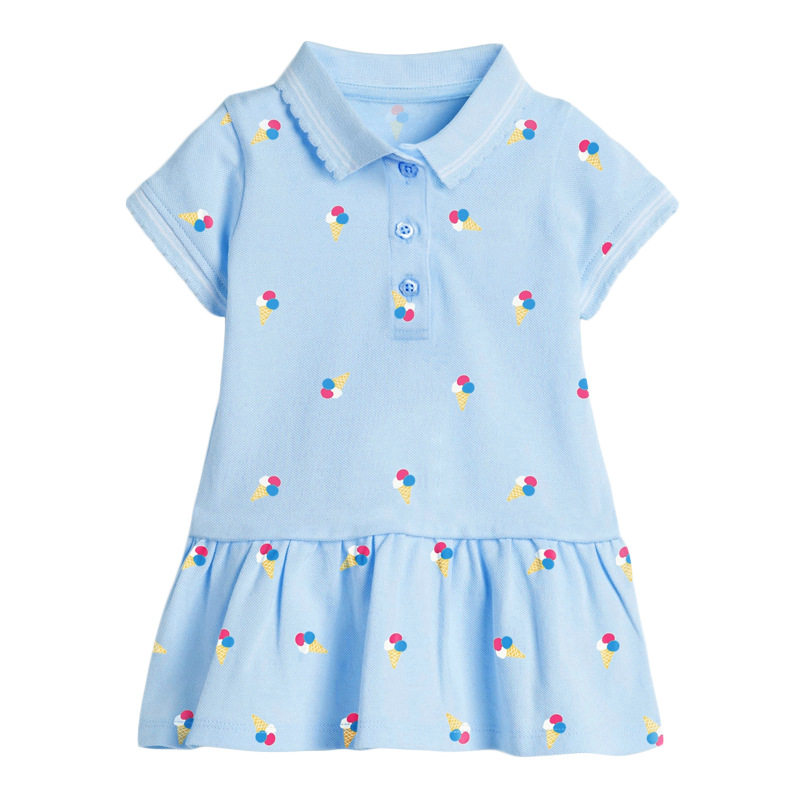 Kids' Dress, New Summer Short-sleeve Children's Dress, Knitted Girls' Polo Dress