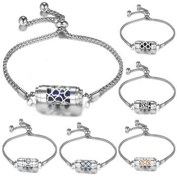 New Aromatherapy Titanium Steel Chain Bracelet Stainless Steel Wristband Adjustable Perfume Essential Oil Diffuser Women Bracelet