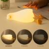 Lying Duck Night Light, Fun and Creative Silicone Led Night Light, USB Charging Mobile Phone Holder, Pat Light to Accompany You to Sleep