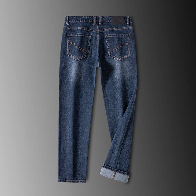 Quần Jean Nam Ống Đứng Cotton Dáng Rộng Co Giãn Thoải Mái Màu Xanh, Đen