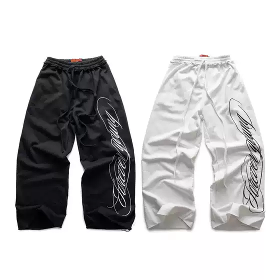 2025 New Foreign Trade Cross-Border Trendy Brand Design Printed Unisex Sweatpants European and American Retro Long Pants Kada Apparel