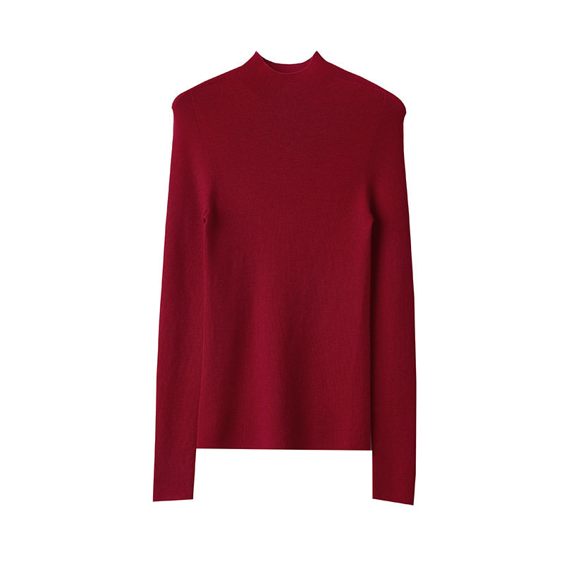 美丽诺羊毛！德国无缝扬子纱打底针织衫秋季半高领修身内搭上衣女