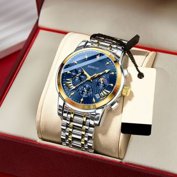 KASRLUO Men's Explosive High-end Hollow Automatic Non-mechanical Business Watch Luminous Waterproof Quartz Wrist Watch