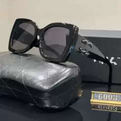 European and American High-End in Square Frame New Wide-Leg Double-Circle Fashion Sunglasses Sun Protection Vacation Driving Casual Cat-Eye Sunglasses