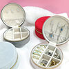 Red Velvet Portable Jewelry Box for Women, High-End Korean Small Simple Earrings, Rings, Jewelry Storage, Souvenirs