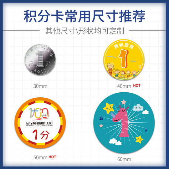 Pvc Primary School Students Kindergarten Points Card Kidsren's Reward Coins Plastic Learning Coins Custom Training Class Praise Prizes