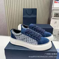 High version D embroidery letter board shoes 2025 new printed color blocked canvas casual shoes thick soled white shoes