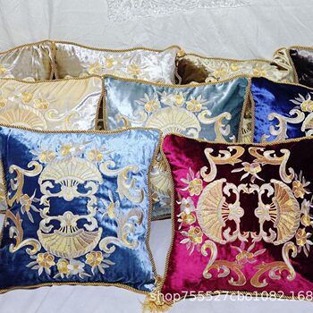 Embroidered Pillows, Bedding, Bedroom Backrests, Office Cushions, European-Style Cushions, Seat Cushions, Living Room High-End Decoration