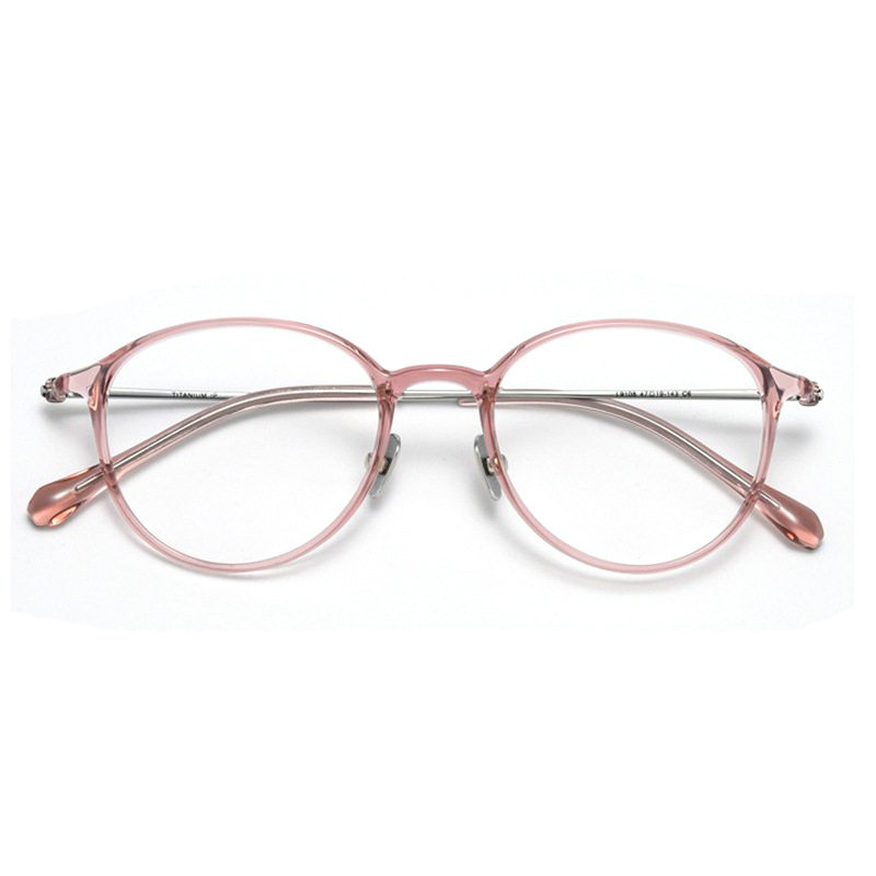 Ultra-light pure titanium frame wholesale 9108 retro high myopia special glasses frame women's plain small frame can be matched with glasses
