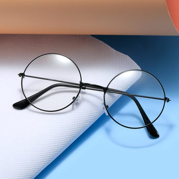 Vintage Round Frame Glasses Men's Myopia Plain Glasses Frame Women's Prince Plain Glasses Korean Style Fashionable Glasses Frame for Students