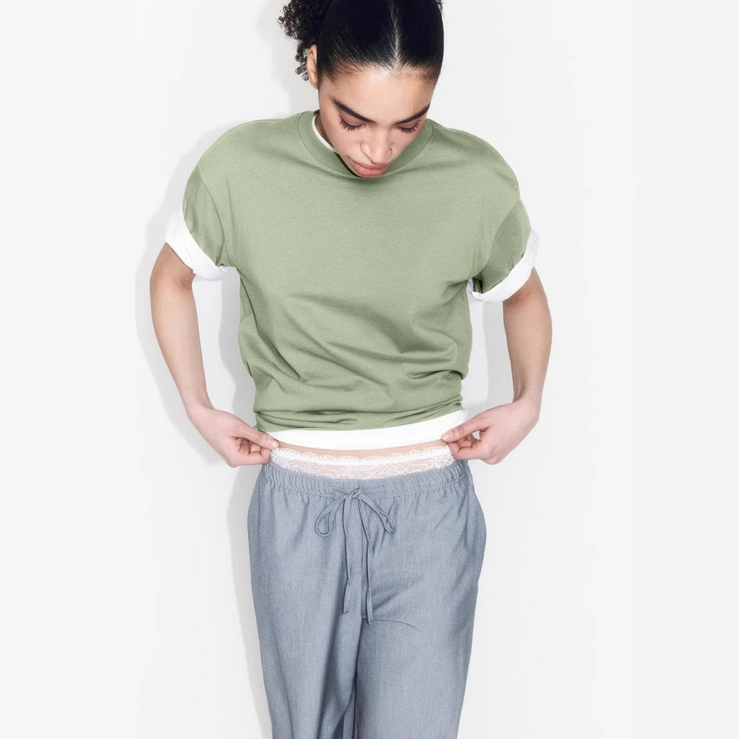 Womens 100 Cotton Solid Color T Shirt Round Neck Short Sleeve Versatile Style Spring Summer Collection Wholesale