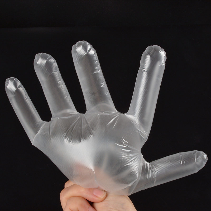 Disposable gloves wholesale food grade special commercial crayfish baking pe transparent plastic film thickened gloves