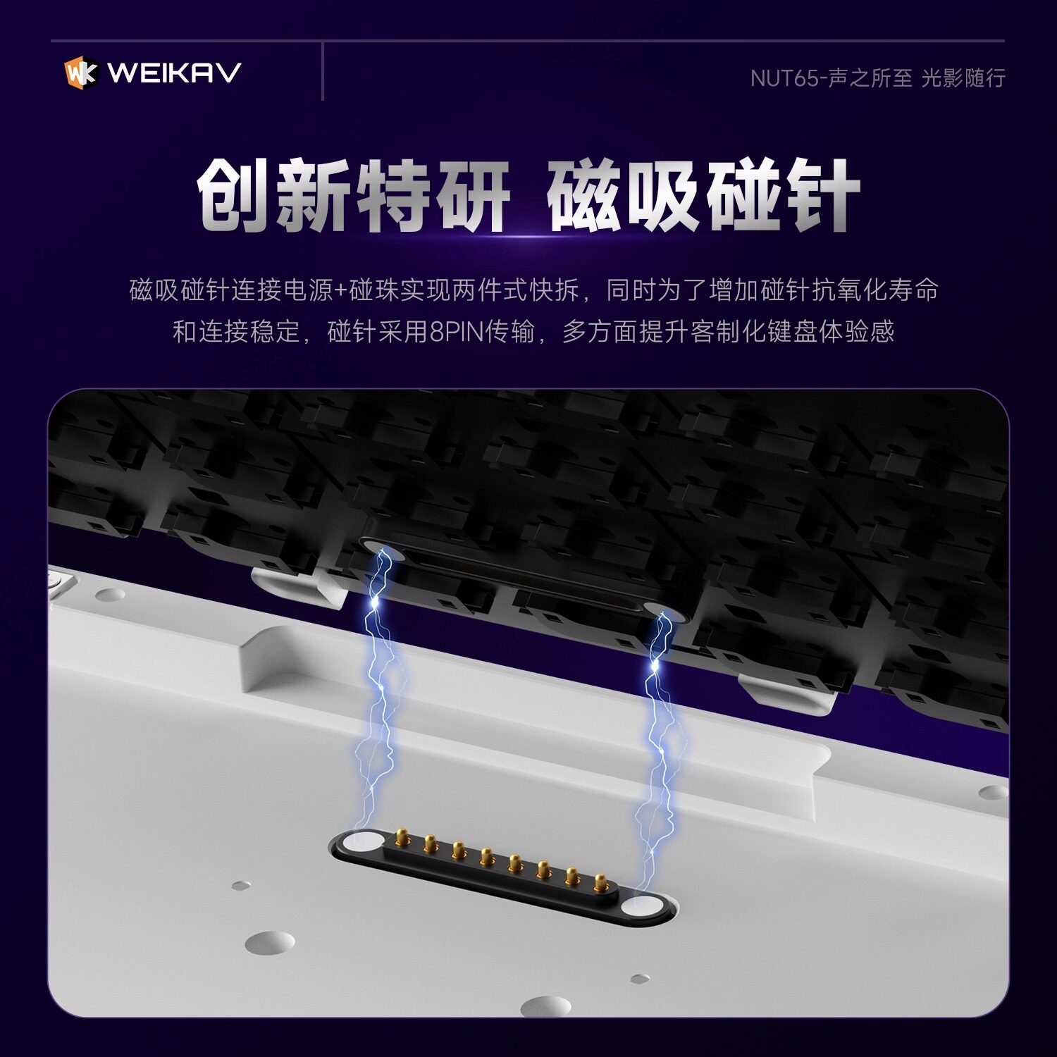 Weika Nut Nut65 Three-Mode Aluminum Lump Mechanical Keyboard Customized Gasket Structure Kit E-Sports Game