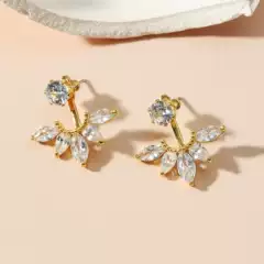 Korean version of foreign trade jewelry silver needle horse eye zircon daisy flower earrings wholesale factory direct mixed batch