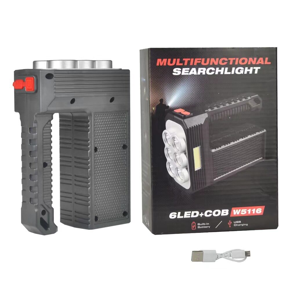 Cross-border new solar flashlight bright outdoor lighting lamp rechargeable strong light portable lamp high endurance camping lamp