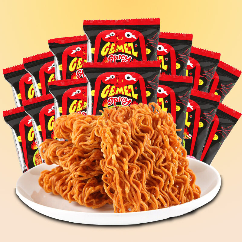 GEMEZ Indonesia imported barbecue chicken noodles net red crisp noodles spicy snacks dry instant noodles 30 packs/box