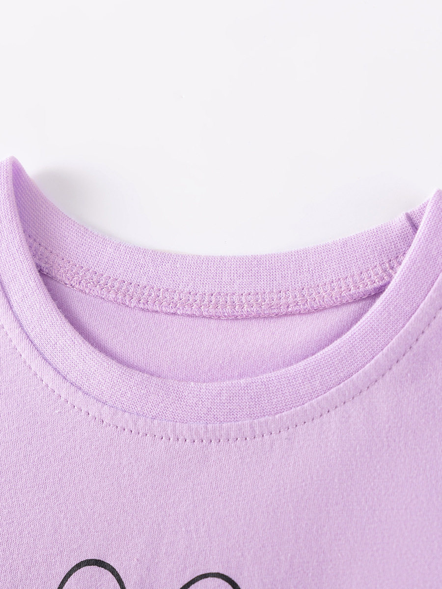 Girls' Short-Sleeve Set Wholesale, Summer Kids' Outfit, Cute Heart Baby Wear