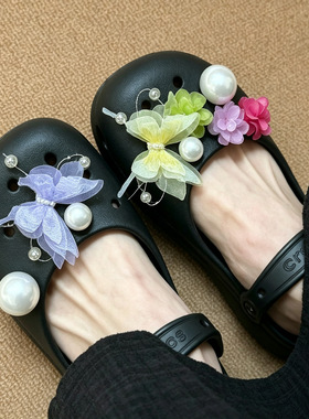AI LIFE 芭蕾洞洞鞋级感配饰鞋花扣玛丽珍卡扣diy适配Cross/Crocs