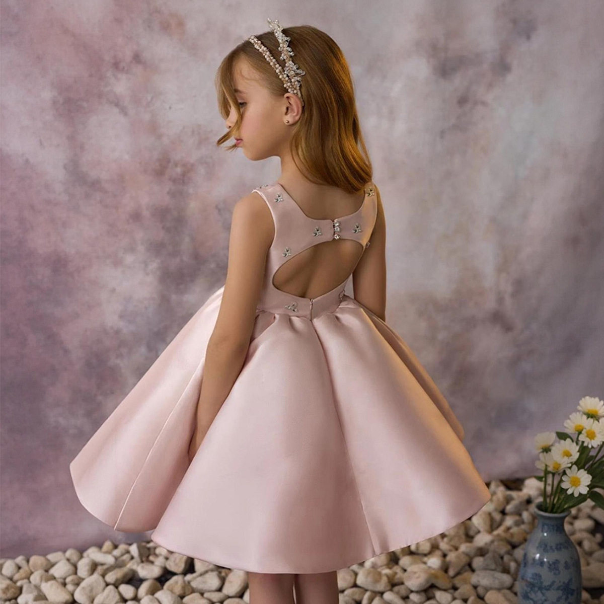 high-end princess dress birthday party little girl host piano performance clothing flower girl dress
