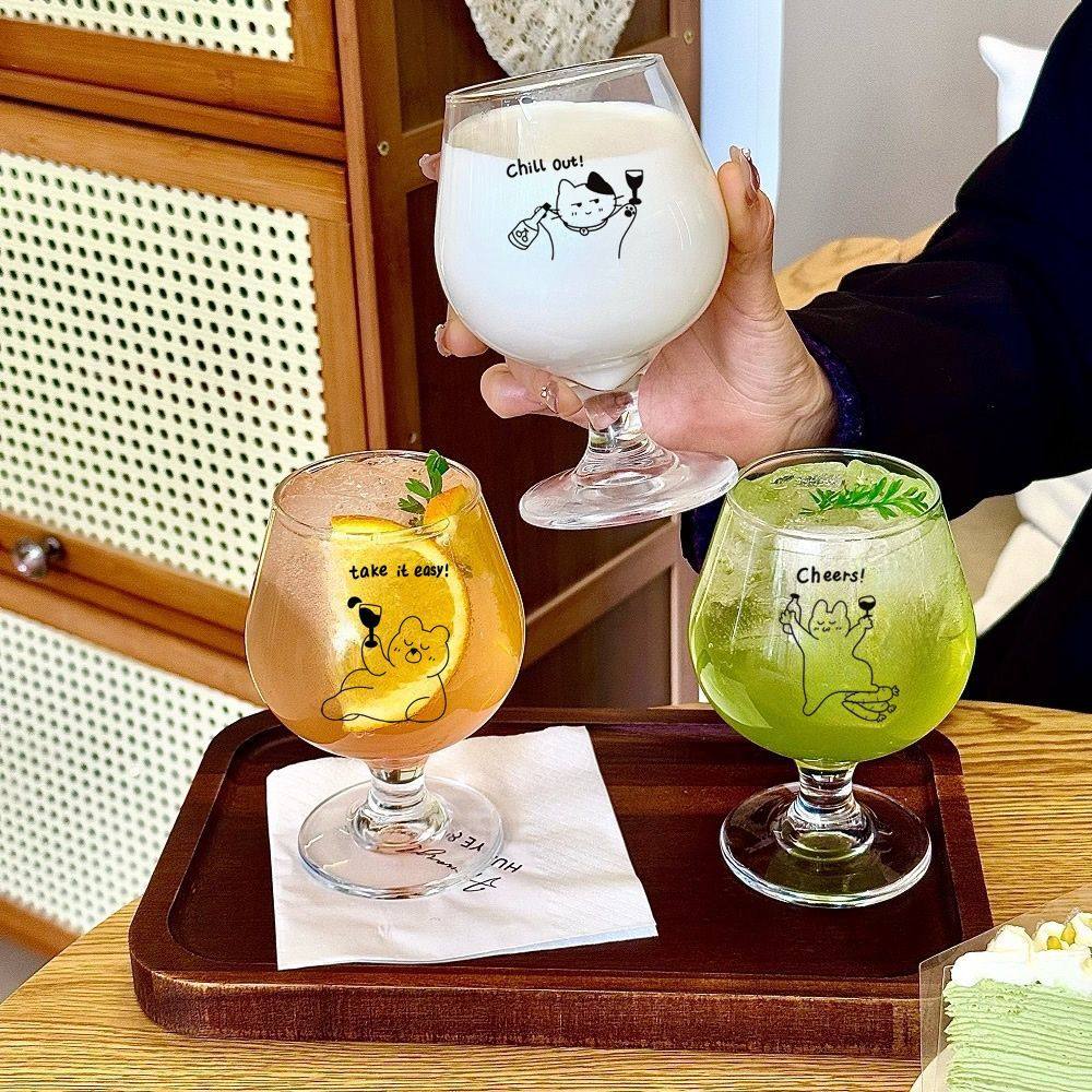 Light Luxury Original Korean Ins Style Glass Goblet Red Wine Glass Liqueur Glass Juice Cup Water Cup Cold Drink Cup Wine Glass