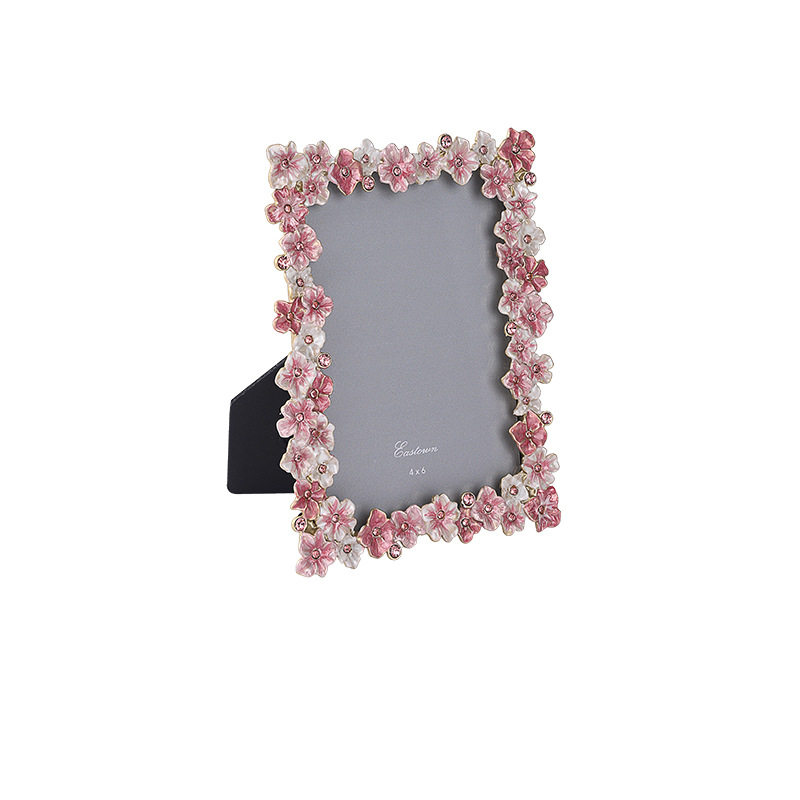 European-style Light Luxury Diamond-encrusted Photo Frame Table 6-inch French Flower High-end Romantic Creative Wedding Photo Frame