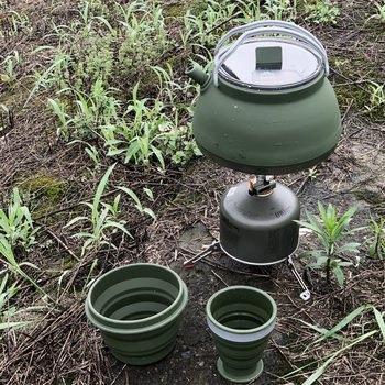 Outdoor Kettle Food Grade Silicone Ultra-light Portable Foldable Coffee Pot Outdoor Camping Anti-scalding Teapot Cross-border