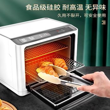 Silicone Clips High Temperature Resistant Kitchen Food Frying Stainless Steel Fried Steak Clips Cooking Food Clips Oven Clips