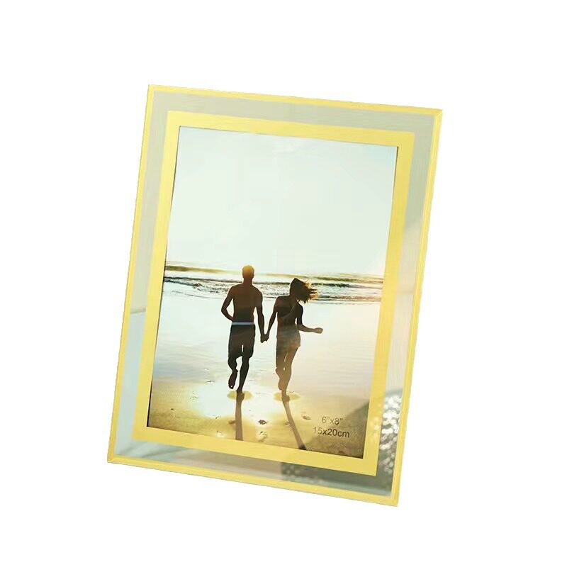 Simple high-grade crystal glass photo frame 78 inch A5A4 photo display frame table transparent scenic wedding gift frame