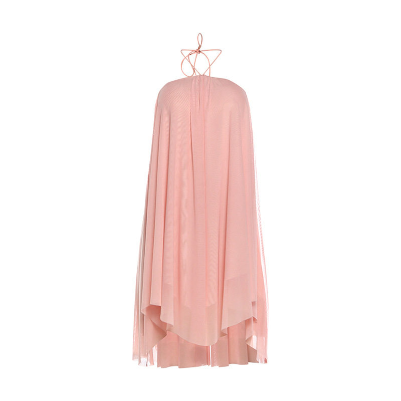 Chic Backless Halter Dress Loose Fit Solid Color Sexy Design Perfect for Autumn and Winter Wholesale Available