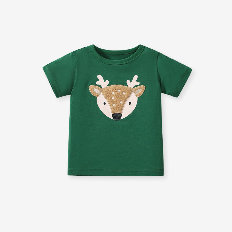 Kids' Summer Animal Print T-Shirt, Comfortable Cotton Top for Girls & Boys