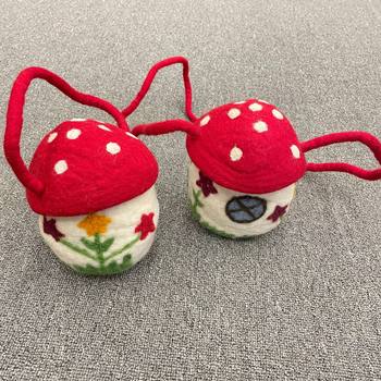 Wool Felt Mushroom Creative Backpack Handbag