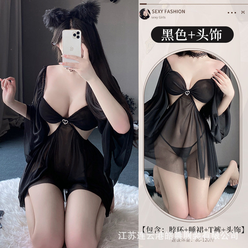 林林婷情趣内衣女透视网纱性感诱惑火辣开档睡裙大码激情睡衣2711