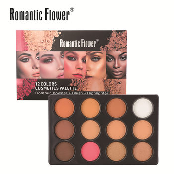 Cross-Border Export High-Gloss Brightening Hot-Selling 12-Color Earth-Toned Makeup Palette Eyeshadow Blush Matte Powder Palette